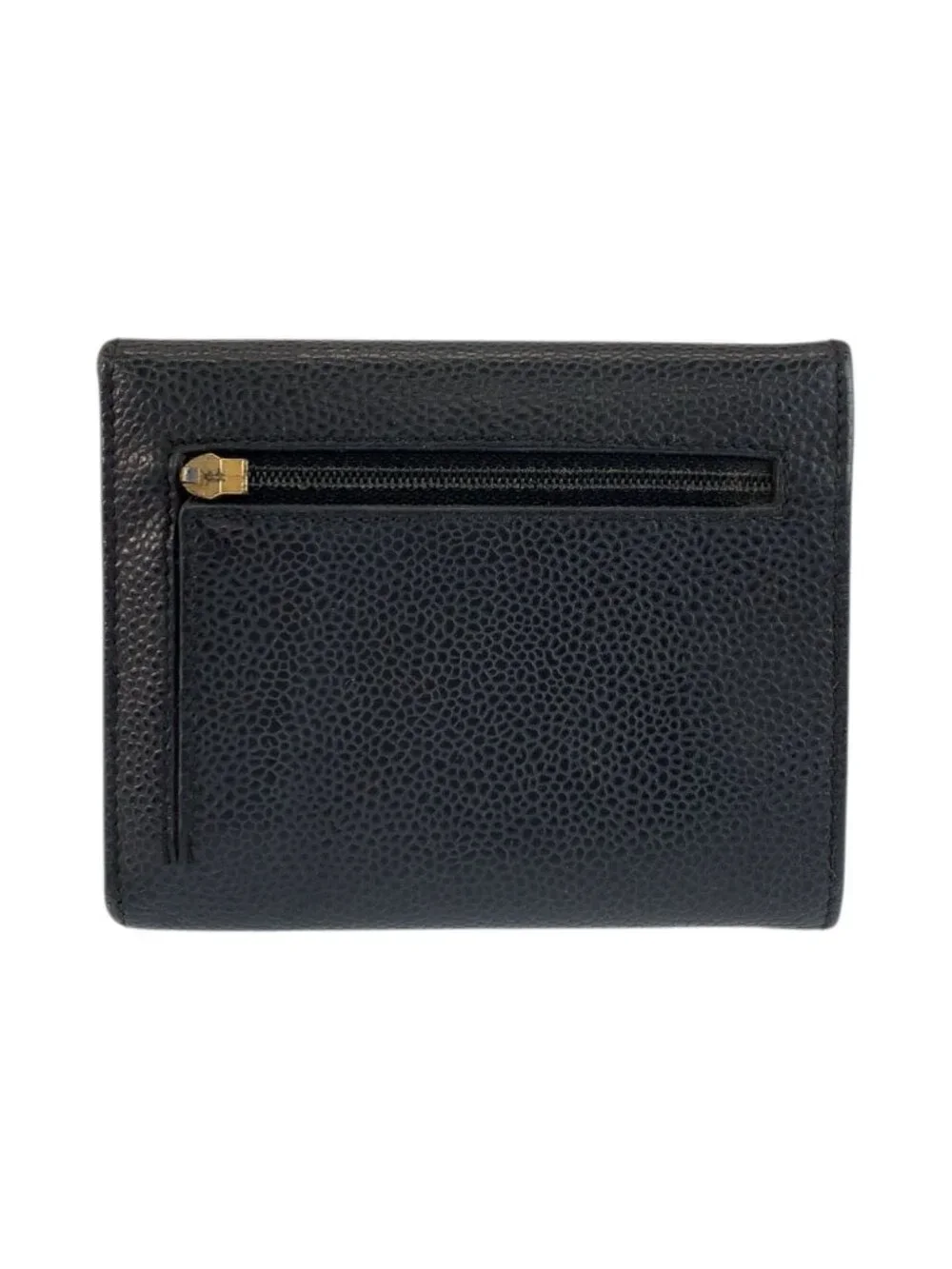 Chanel CC Logo Black Leather Fold Wallet Compact